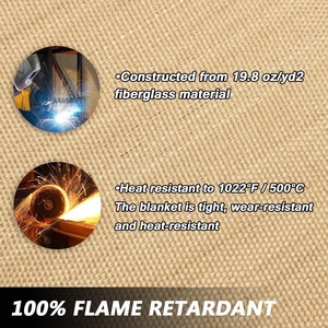 Manta de Soldadura de Fibra de Vidrio BACLAUGH 4'x6', Tela Brocada Ignífuga para Escritorio <span class=keywords><strong>Familiar</strong></span>, Tejido Retardante de Llama, 2 Piezas - Product Image 3