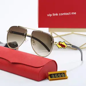 Mới nhất ca sang trọng kim loại kính mát thương hiệu phụ nữ người đàn ông nổi tiếng Designer Sun Glasses với logo