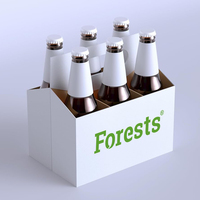 Boîte de transport de bière en papier kraft brun Boîte d'emballage de 6 bouteilles avec poignée Boîte-cadeau de bière en carton avec logo personnalisé Approvisionnement d'usine