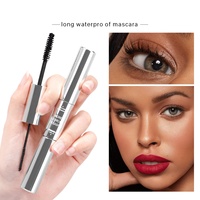 Mascara double embout argenté à marque privée, mascara 4D à fibres de soie, logo personnalisé, waterproof, faible MOQ, mascara végétalien
