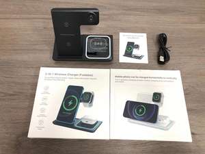 Chargeur sans fil trois-en-un ZongX, support pliable pour téléphone, écouteurs et montre connectée, type à ventouse, vente en gros directe usine - Product Image 4