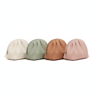 Cosmetic <b>Bag</b> Dumpling Shaped Canvas Pleated Half Moon <b>Zip</b> Pouch Kawaii Novelty Custom Logo Bulk - Product Image 5