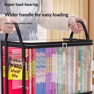 Housse de rangement pour livres en PVC imperméable, classique, anti-poussière, pour salon, ensemble de sacs de rangement multi-usages, design pliable portable, pour déménagement et emballage - Product Image 4