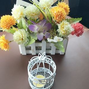 Europese Witte Ijzeren Vogelkooi Ook Gebruikt Voor Kandelaar Voor Feestdecoraties - Product Image 3