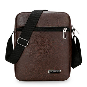 Bolso Mensajero de Cuero PU para Hombre Jingspin, Gran Capacidad, Color Sólido, Bolso Bandolera Resistente para Uso Diario - Product Image 4