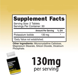 Le compresse di iodio anti-radiazioni di marca personalizzate supportano il supplemento di capsule di ioduro di potassio vegetariano neuromuscolare - Product Image 4