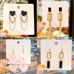 Perle gland boucles d'oreilles haut de gamme célébrité mode tempérament boucles d'oreilles longues strass boucles d'oreilles 925 argent aiguille en gros - Product Image 2