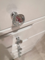 Stock aux USA! Table de vanité Docarelife en bois MDF avec peinture blanche très brillante et dessus de table en verre transparent