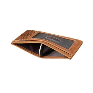 Porta carte d'identità in pelle di cavallo pazzo tascabile sottile di marca OEM <span class=keywords><strong>portafogli</strong></span> porta carte da uomo sottili - Product Image 4