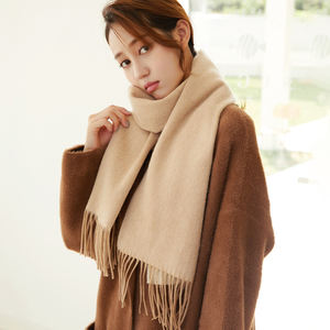 カシミアパシュミナスカーフファッション女性暖かい長い純粋な色ショールカシミア冬スカーフ - Product Image 2