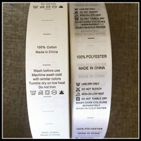 Étiquettes d'entretien personnalisées en satin 100 % polyester pour vêtements, t-shirts, sous-vêtements, maillots de bain, étiquettes de vêtements personnalisées