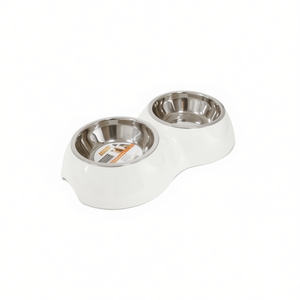 Yommy Pet <b>Feeder</b> Double Bowl 26cm Stainless Steel For Dogs <b>Cats</b> - Product Image 3