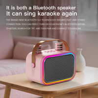 Mini haut-parleur karaoké sans fil Bluetooth portable avec 2 micros, lumières LED RGB, changeur de voix, Bluetooth 5.4, prise en charge AUX et carte TF