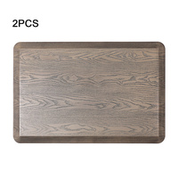 Tapis de cuisine anti-fatigue en PU, taille moyenne personnalisée, imprimé imitation bois, style vintage chic, rembourré, antimicrobien et antidérapant