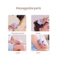 Mini Masajeador Eléctrico para Cuero Cabelludo, Cepillo de Champú, Masajeador Manual con Forma de Cabeza de Gato, con Vibración de Velocidad y 96 Nodos de Silicona