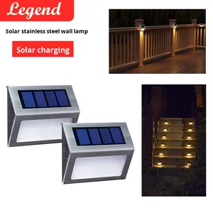 โคมไฟติดผนัง LED 3 ดวง รุ่นโซลาร์ สแตนเลสสตีล IP55 |   ระยะเวลาใช้งาน 6 ถึง 9 ชั่วโมง |   ไฟส่องขั้นบันไดและรั้วกลางแจ้งแบบไม่ใช้สาย |   วอร์ม/ไวท์ - Product Image 2