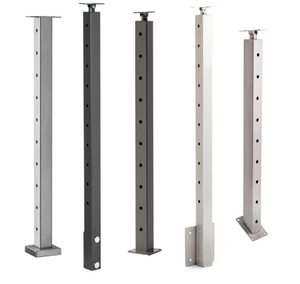 מערכת מעקה כבל פלדה נירוסטה ערכת בסיס הר עמוד מתכת קדוח מראש עבור פנים או חיצוני 36 "אופקי - Product Image 1