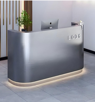 Comptoir de réception commercial laqué blanc, simple et moderne, pour bureau, salon de beauté, caisse, hôtel, bar, console