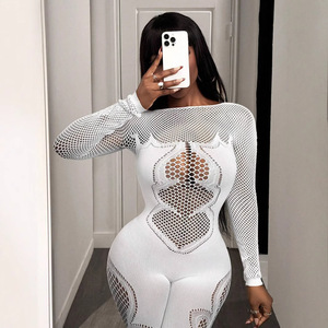 Nouvelle conception de combinaisons sexy en maille à manches longues, bodystockings, combinaisons en résille, lingerie pour femmes - Product Image 1