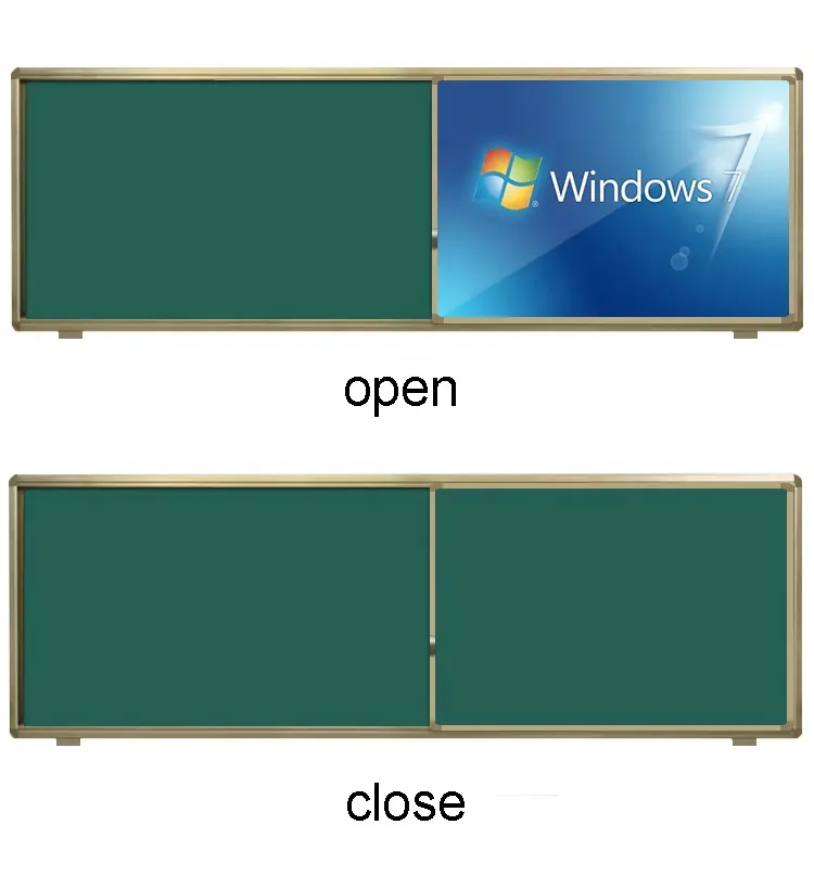 Birincil lise sınıf mobilyası sürgülü manyetik üç eleman yazma beyaz panoları kara tahta sınıfta kullanılan