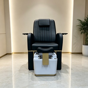 Fauteuil de pédicure de luxe en bois avec fauteuil inclinable électrique pour soins des pieds, idéal pour les salons de manucure et les massages des pieds - Product Image 5
