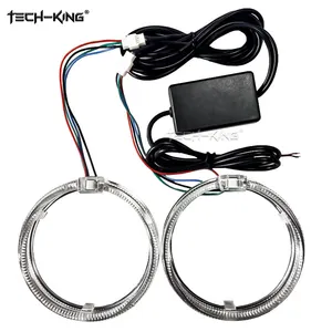 TECH-KING APP Blue-Toth-control RGB 80mm 90mm Light guide ring for all hid led Car projector lens LED2.5inch 3.0inch Angel Eyes