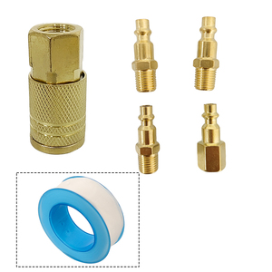 Adaptateurs de tuyau d'air robustes 1/4" NPT, 4 raccords rapides mâles et 1 femelle avec ruban d'étanchéité, accessoires de compresseur - Product Image 3