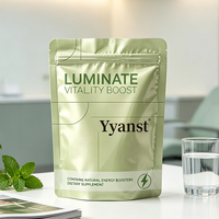 Poudre d'énergie naturelle Menthe verte claire Sachet refermable avec fermeture éclair Bien-être quotidien OEM Vente en gros Marque privée
