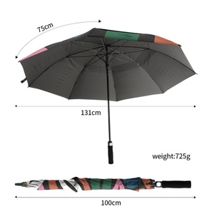 Modern Factory Price 54 Inch/60 Inch/68 Inch Golfer <b>Umbrellas</b> Huge Size Abstract Pattern Double Canopy UV Protection <b>Umbrella</b> - Product Image 6