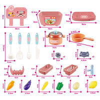 Couleur rose enfants jouer cuisine jouets Mini Table cuisine vaisselle ustensiles de cuisine jouer maison jouet éducatif cuisine pour enfants