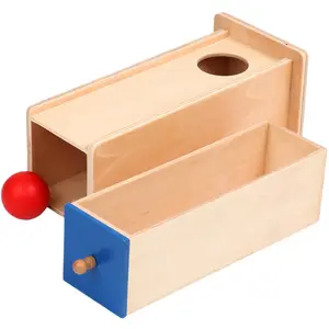 2022 Houten Educatief Montessori Leermiddelen Speelgoed Drie Kleine Lades Met 3 Ballen