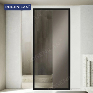 Sistema scorrevole invisibile in alluminio Rogenilan per porte a scomparsa senza binari, porte in vetro con telaio in metallo e chiusura ammortizzata - Product Image 4