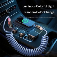 Cable de Datos para Auto 4 en 1 de 240W con Conectores USB-A/Tipo-C para Carga Ultra Rápida, Transferencia de Datos y Aromaterapia