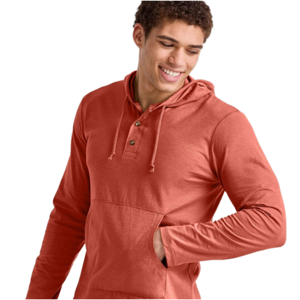 Sweat-shirt à capuche pour homme à manches longues avec fermeture à boutons, sweat-shirt décontracté personnalisé - Product Image 2