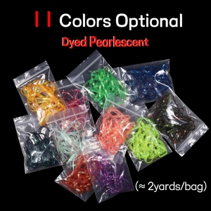 Trenza Plana Fluorescente UV de 3/4 mm, 2 Yardas/Bolsa, para Emergers, Ninfas, Camarones, Scud, Streamer, Lucio, Material para Atar Moscas de Agua Salada - Product Image 2