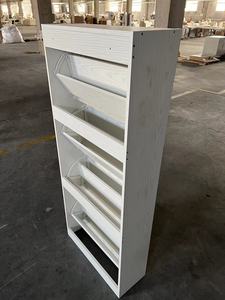 Armoire à chaussures moderne en bois avec support personnalisé 3 tiroirs rabattables Étagères à chaussures autoportantes pour la maison Armoire de rangement - Product Image 5