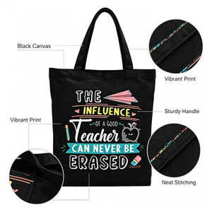Cadeau de remerciement pour les enseignants, sac fourre-tout en toile pour femmes, poche intérieure, taille moyenne, design imprimé, pour la remise des diplômes, la retraite - Product Image 4