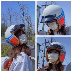 <span class=keywords><strong>Casque</strong></span> de <span class=keywords><strong>moto</strong></span> 3/4, look classique, visière ouverte, vue <span class=keywords><strong>large</strong></span>, visière pour une <span class=keywords><strong>vision</strong></span> périphérique non obstruée, homologué DOT, déverrouillage rapide - Product Image 5