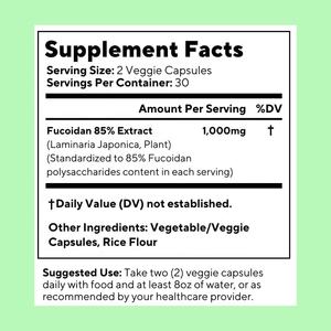 免疫のためのOEM純粋なフコイダン85% ブラウン海藻エキスカプセル、強い細胞の健康、消化サポート - Product Image 2
