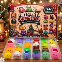 Nouveau produit Squishy : Calendrier de l'Avent de Noël 24 jours, Boîte mystère DIY, Calendrier à déchirer à la main avec des motifs de petits pains vapeur, Amusant