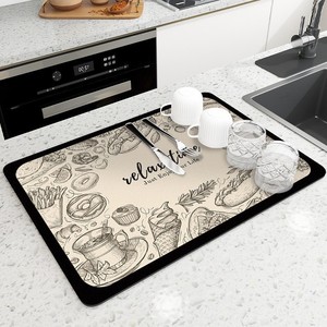 Dapur rumah tangga persegi Modern sederhana lembut anti-selip tahan lama diatomous tanah menyerap air cepat-kering tikar untuk mangkuk - Product Image 3