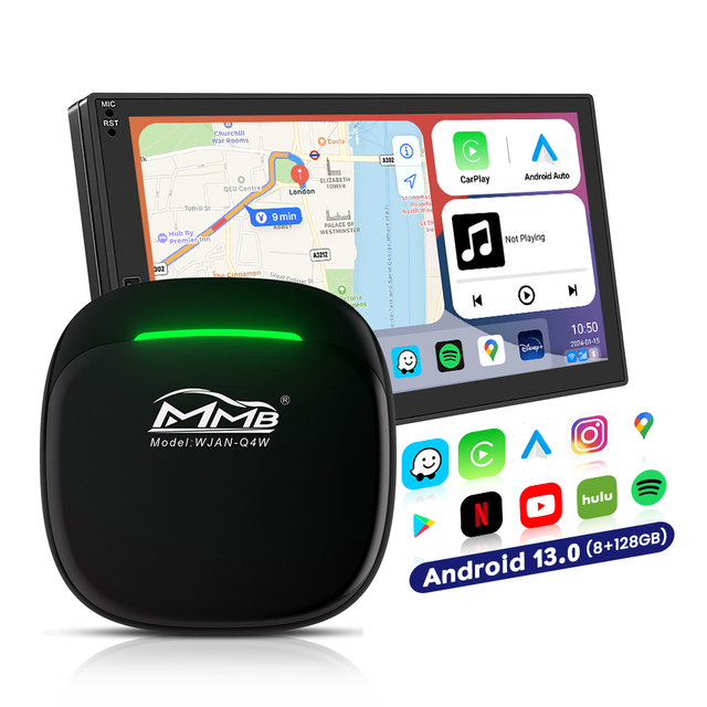 2025 Qualcomm 6125 8+128GB Wireless CarPlay Android 13 Carplay Android Auto Box Portable Car Play Adapter MMB CarPlay Ai Box
