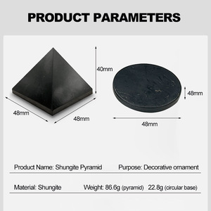 Pirámide de Shungita, Piedras Curativas de Cristal, Figura de Gran Pirámide, Pirámide de Piedra Natural, Meditación, Reiki, Equilibrio de Chakras - Product Image 6