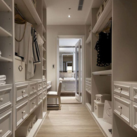 Garde-robe de chambre à coucher en PVC blanc minimaliste moderne avec coiffeuse