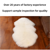 Tapis en peau de mouton de luxe doux pour chambre à coucher, véritable fourrure de mouton australien, tapis de sol sur mesure, tapis de chevet en laine