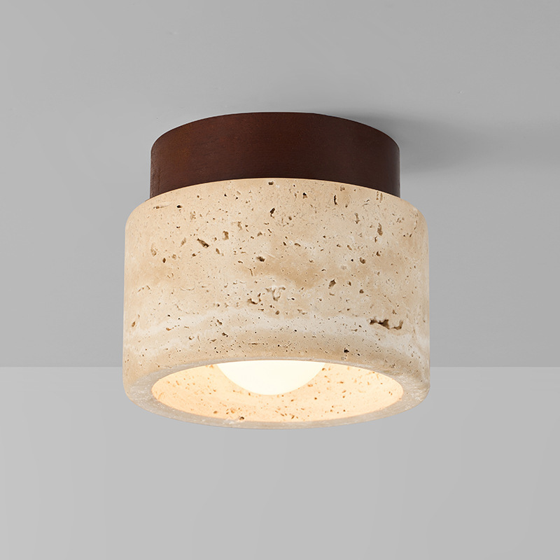 LED Modern Marble Ceiling Light Yellow Warm White AC SAA Wood Base Chandelier for Corridor Entrance