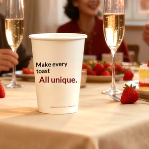Vaso de Papel Desechable de Doble Pared Personalizado, Pedido Mínimo de <span class=keywords><strong>1000</strong></span> Unidades, Logotipo Impreso, Aislamiento Térmico, Doble Capa Gruesa para Café y Leche - Product Image 3