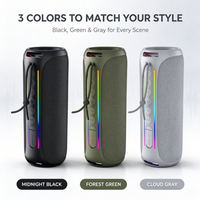 Haut-parleur portable d'extérieur 40W IPX6, autonomie 24h, batterie 5200mAh, BT5.3, lumière RGB, pour extérieur, fête, vélo, sport
