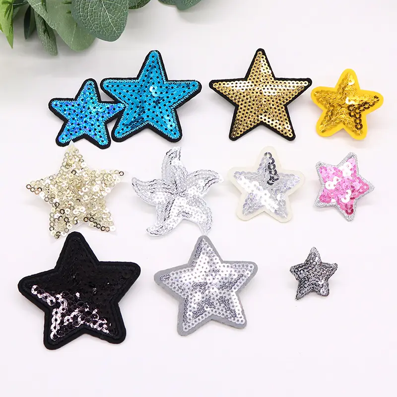 Lovely Star Pattern Embroidery Patches Sew on Sequins Patches for Children clothes