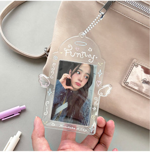 Protector de Tarjetas Kpop Transparente de PVC de 3 Pulgadas con Diseño de Ángel Minimalista para Jardín, Soporte para Photocards, Colgante Kawaii para Bolsos, para Fans del Kpop, Venta al por Mayor - Product Image 5